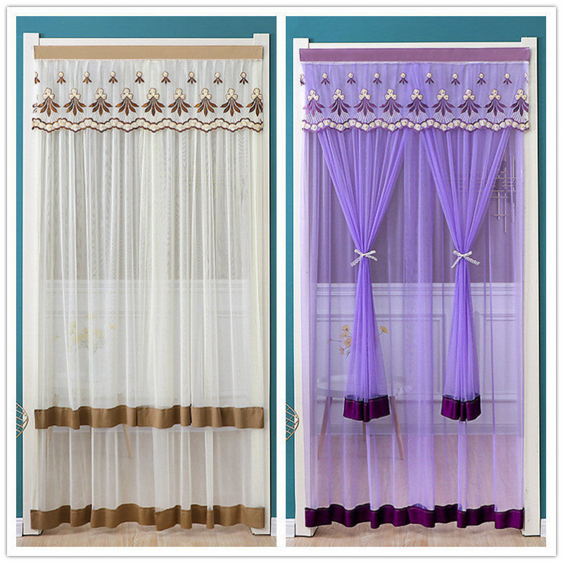 Summer Anti-mosquito Punch-free Yarn Door Curtain Household Bedroom and Kitchen Anti-fly Velcro Self-adhesive Feng Shui Decorative Partition Curtain