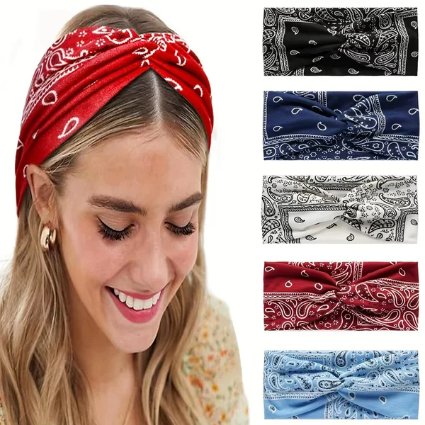 Cross hair band Sports Women's cotton sweat-absorbent running sweat-proof headband sweat-proof headscarf women's yoga fitness hair band headband