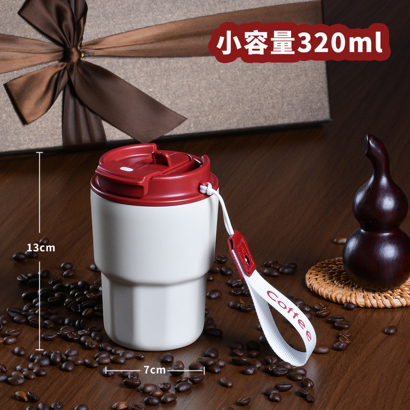 スターダッドの見栄えの良いコーヒーカップステンレス鋼 316 ミニダブルドリンク魔法瓶カップポータブル男性と女性のストローカップ|undefined