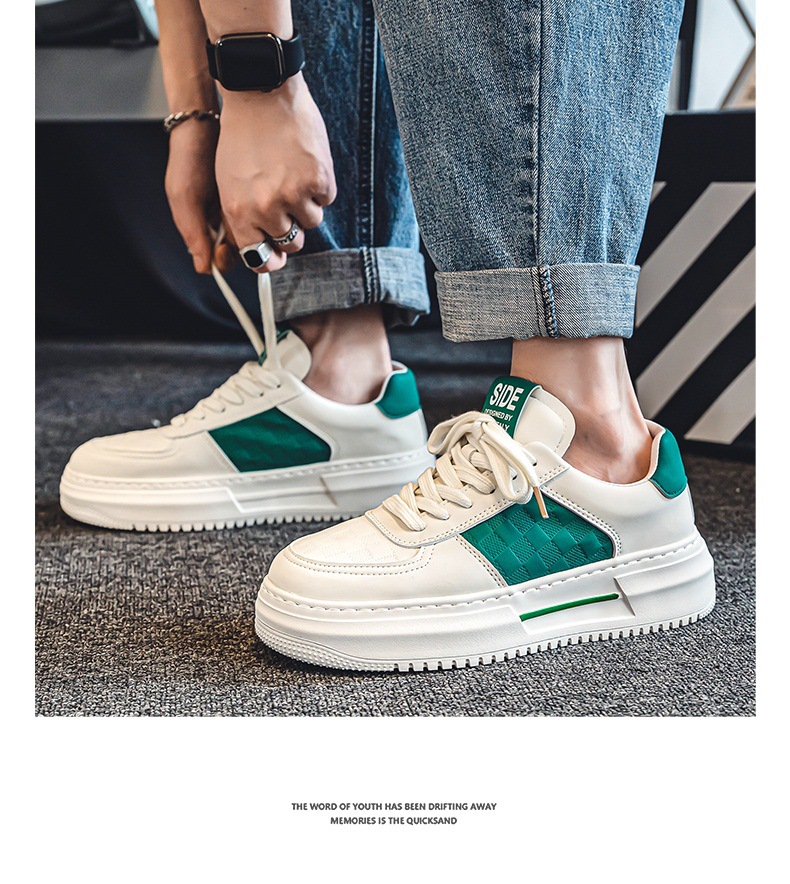 ShoeGlobe Herrenschuhe Herbst/Winter 2025: Modische, weiße Freizeitschuhe mit dicker Sohle – trendige und vielseitige High-End-Sportschuhe._voghion.com