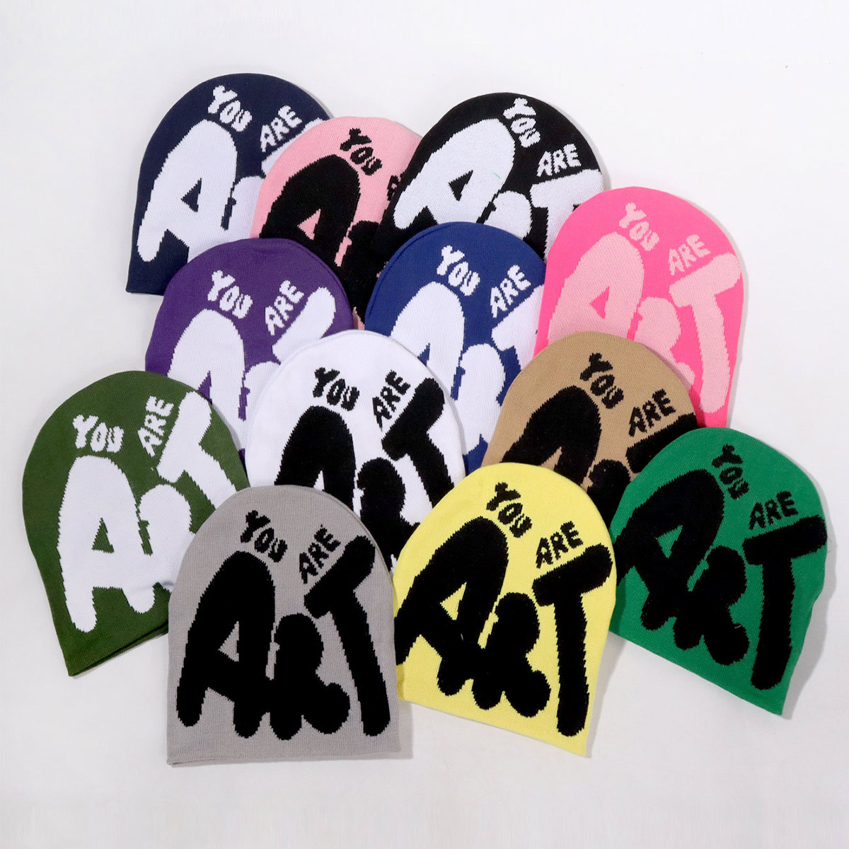 Unisex Multi-color design with casual ART letters single-sided outdoor street trend warmth_voghion.com