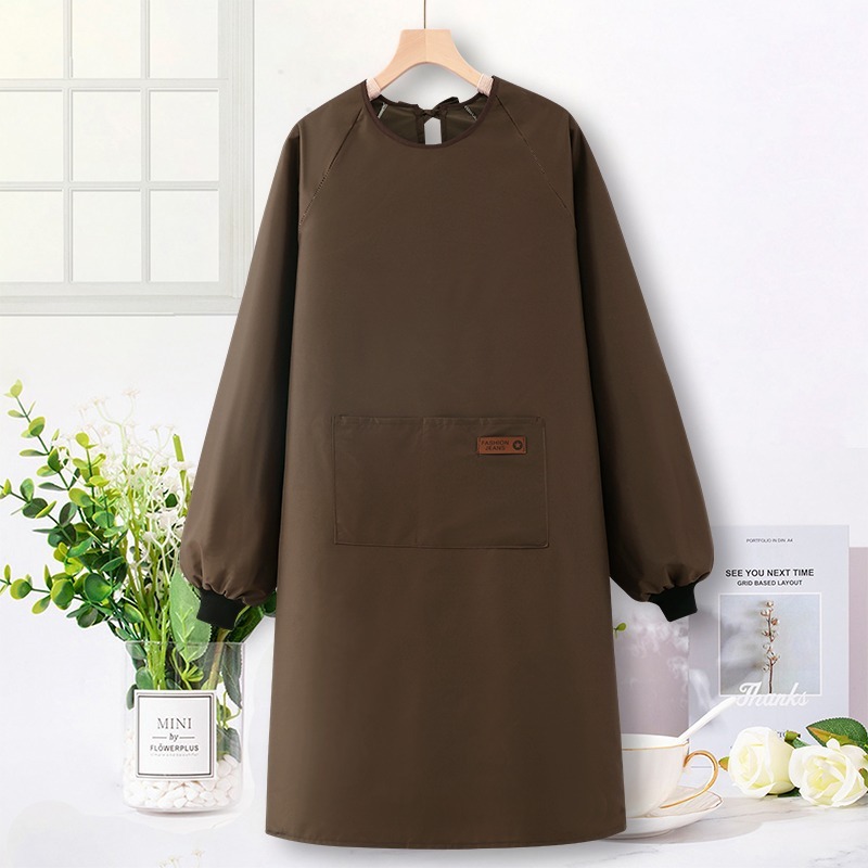 Brown-BC801 긴 소매 방수 가죽 표준 더블 포켓