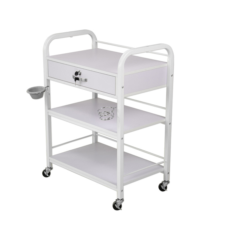 美容推车白色小推车实木美容推车医疗小推车美睫小推车木质推车