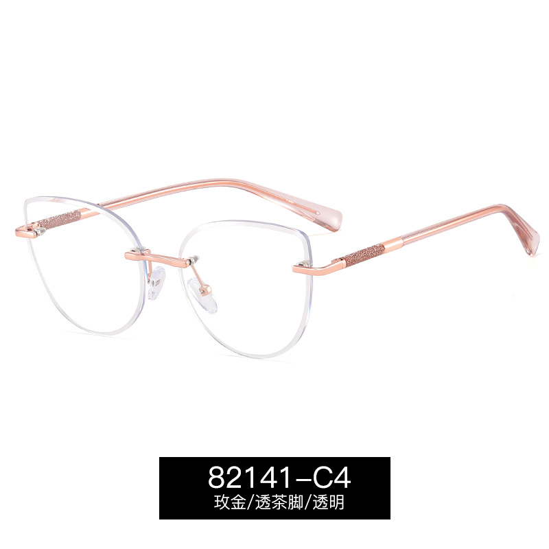 82141 nuevas gafas de moda sin marco de gafas de alta definición, fábrica de gafas de miopía al por mayor en stock image 9