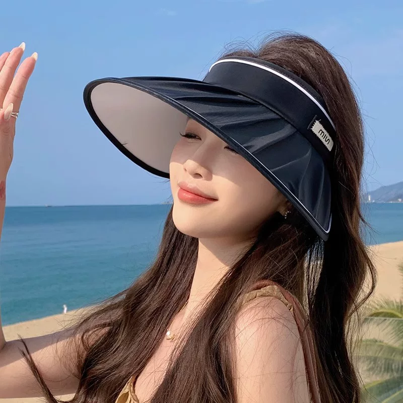 Adjustable Knitted Sun Hat with Bow, UV Protection, Foldable Bag - Multi-Color