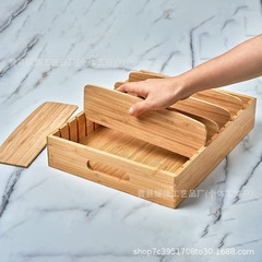 クロスボーダー竹質蓋なし分格浴室トレイタオル収納ボックス木製収納ボックスキッチンキャビネット収納ボックス