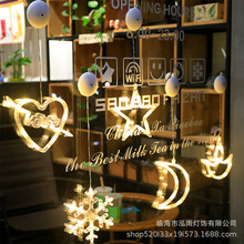 Led吸盘灯圣诞节装饰星星灯橱窗灯创意节日装饰场景布置彩灯批发