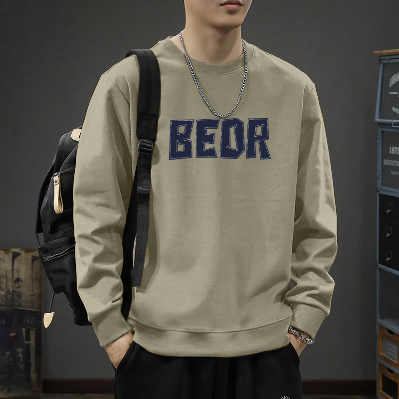 Suéter hombre otoño invierno nuevo inns suelto marca de moda letras impresión casual camiseta de manga larga moda blusa de cuello redondo