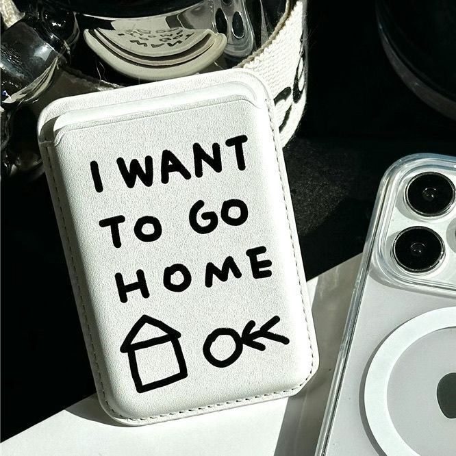 House Home Suitable for iPhone Magnetic Card Holder Magsafe Simple Leather Korean Style 6 Cute Rice Card Slot Card Holder House Home Suitable for iPhone Magnetic Card Holder Magsafe Simple Leather Korean Style 6 Cute Rice Card Slot Card Holder