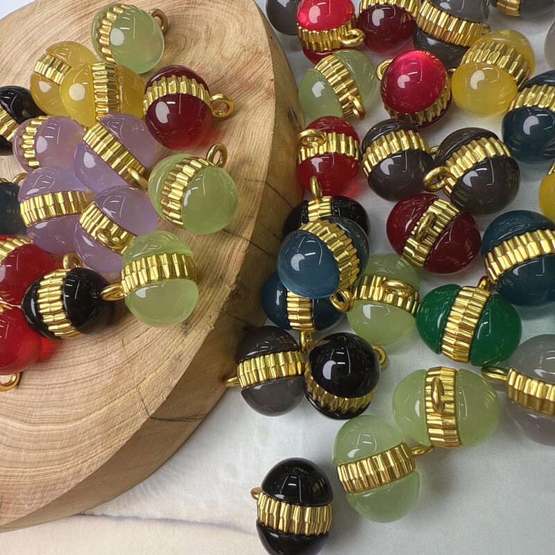 New Colorful Imitation Jade Combination Button New Chinese Style Cheongsam Vest Hanfu Cotton Coat Coat Decorative Button