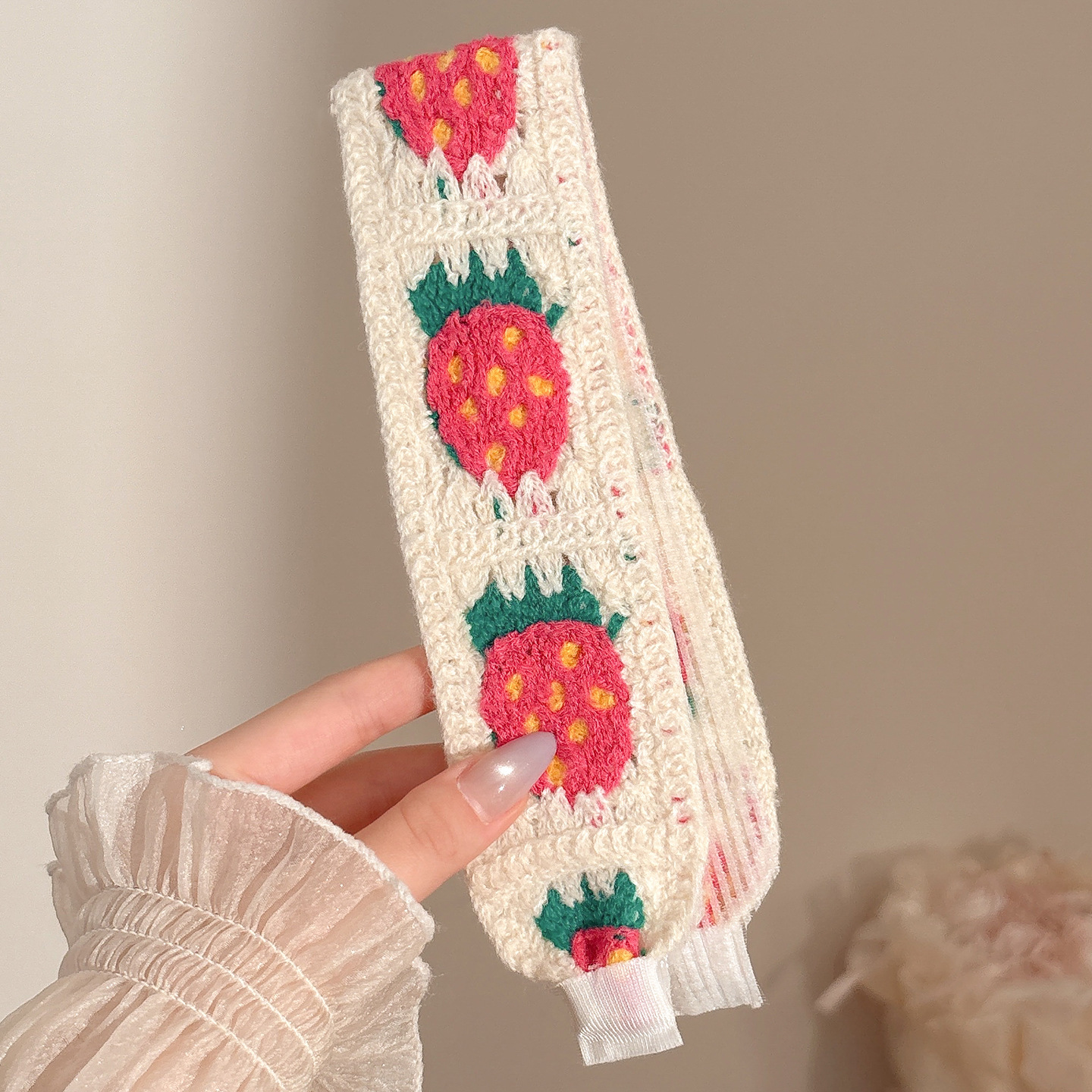 Flor francesa de punto frangeo pegatinas velcro pegatinas para el cabello de mujer no comprime el cabello correa de lavado de la cara banda de cabello tocado