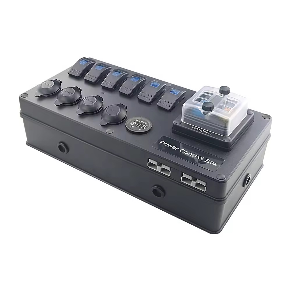 6P 塑料电源控制箱带保险丝盒游艇房车沙滩车中央控制盒