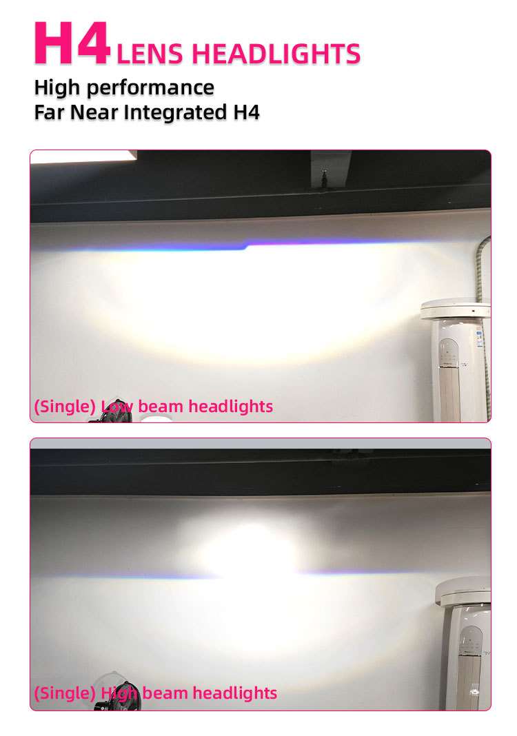 Y7 Laser Lens H4 Led Headlight 12V Car High and Low Beam Integrated Headlight Modified Motorcycle H4 Dual Light Lens