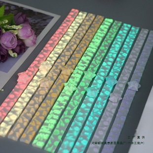 Lucky Star Origami Handmade Paper Star Paper Wishing Paper Folded Five-Pointed Star Thin Paper Strips Luminous Colorful Silk Flowers