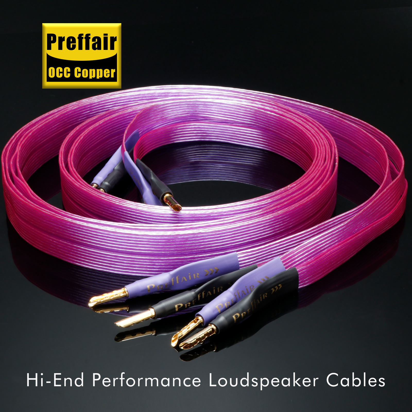 Preffair Hifi Single Crystal Copper Speaker Cable Banana Head Amplifier Main Audio Special Line Audio Cable