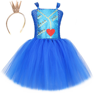 Descendants Descendants cosplay clothing children's mesh fluffy skirt European and American cross-border girl princess dress