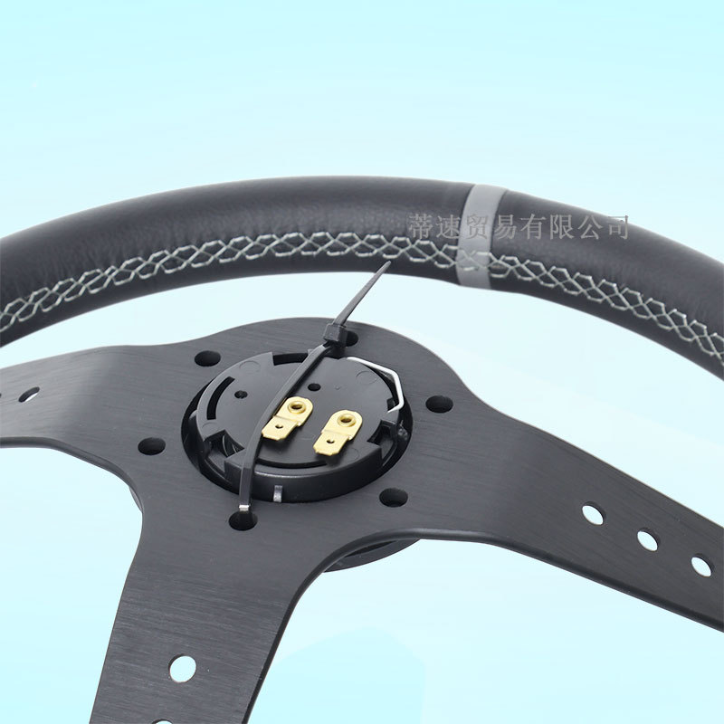 Cross-Border Hotline Car Modification Quick-Release Steering Wheel 14inch Concave Leather Nubuck Racing Steering Wheel
