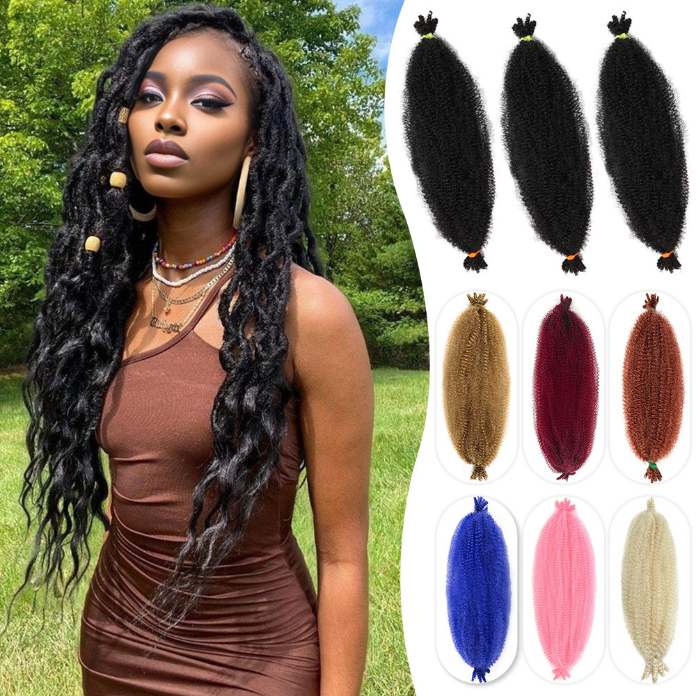 África rasgado oruga peluca ganchillo rizado trenzas esponjosas Afro Marley Braid Jumbo
