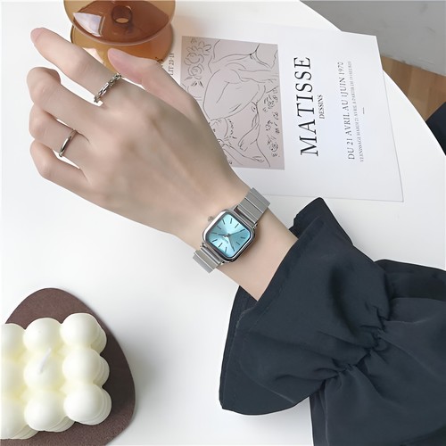 ins niche design women's fashion versatile watch female Korean version simple temperament student steel belt examination quartz watch