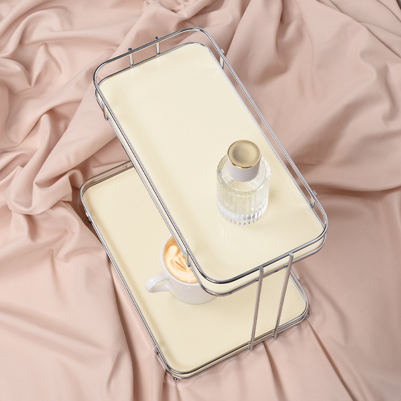 Thickened acrylic double-layer desktop storage rack tea set kitchen cup holder cosmetics bathroom multi-layer storage rack