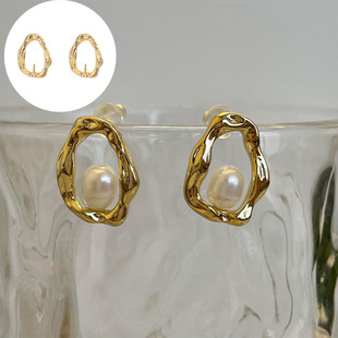 Korea Dongdaemun fashion retro geometric earrings earrings accessories 925 silver DIY jewelry accessories wholesale