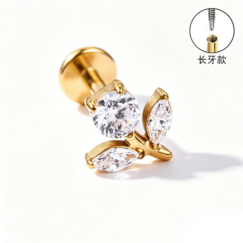 Labret piercing jewelry detail image