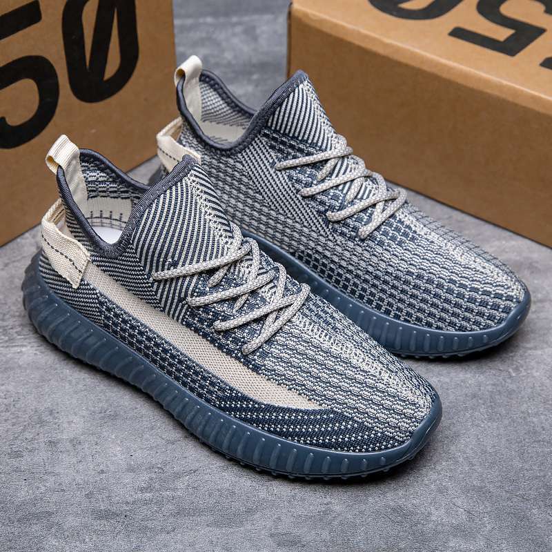 Zapatos de hombre de coco Putian transpirables de verano, deportes de tejido volador, correr, desodorante, resistente al desgaste, amortiguador, zapatos de moda con hoja