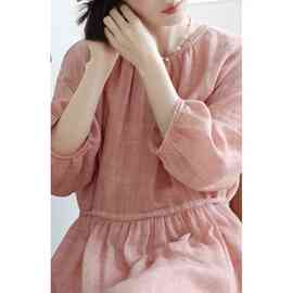 苎麻2025春夏新款连衣裙中长款女