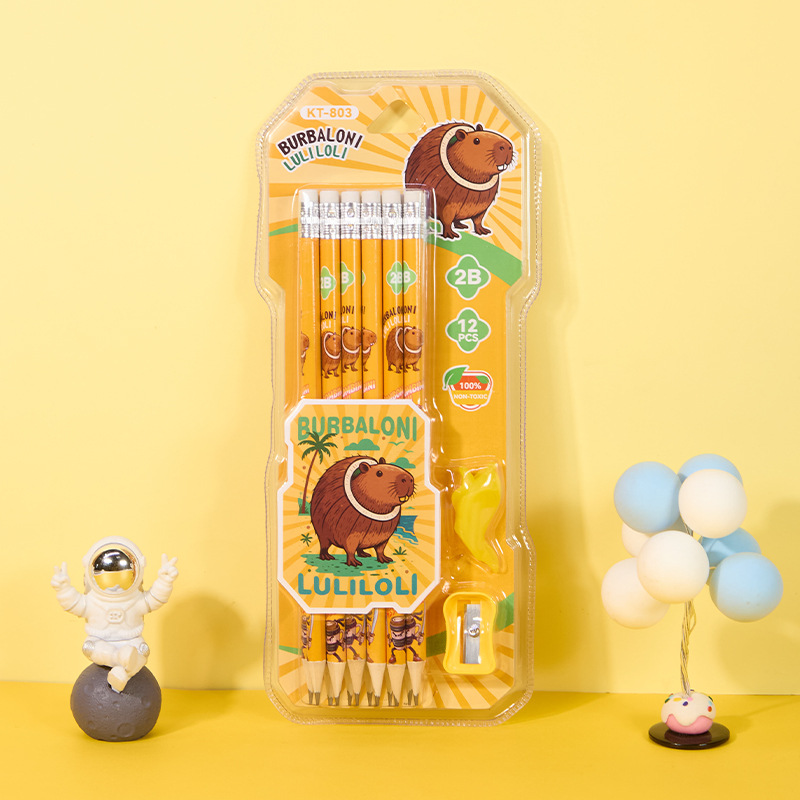 Transfronterizos extranjeros AI montaña y mar con lápiz de dibujos animados para estudiantes de primaria para niños con papelería especial 2B lápiz al por mayor