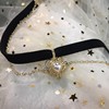 Retro golden choker heart-shaped, necklace, chain for key bag , Japanese and Korean