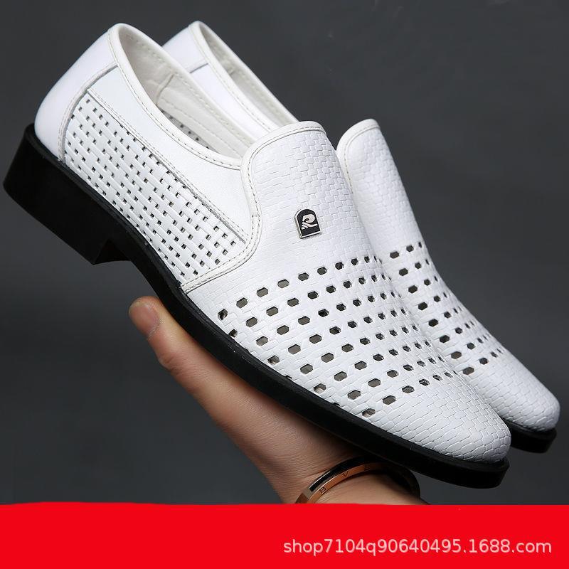 Sandals Men's 2024 New Summer Casual Baotou Hole Shoes Hollow Men's Leather Sandals Wholesale Dropshipping