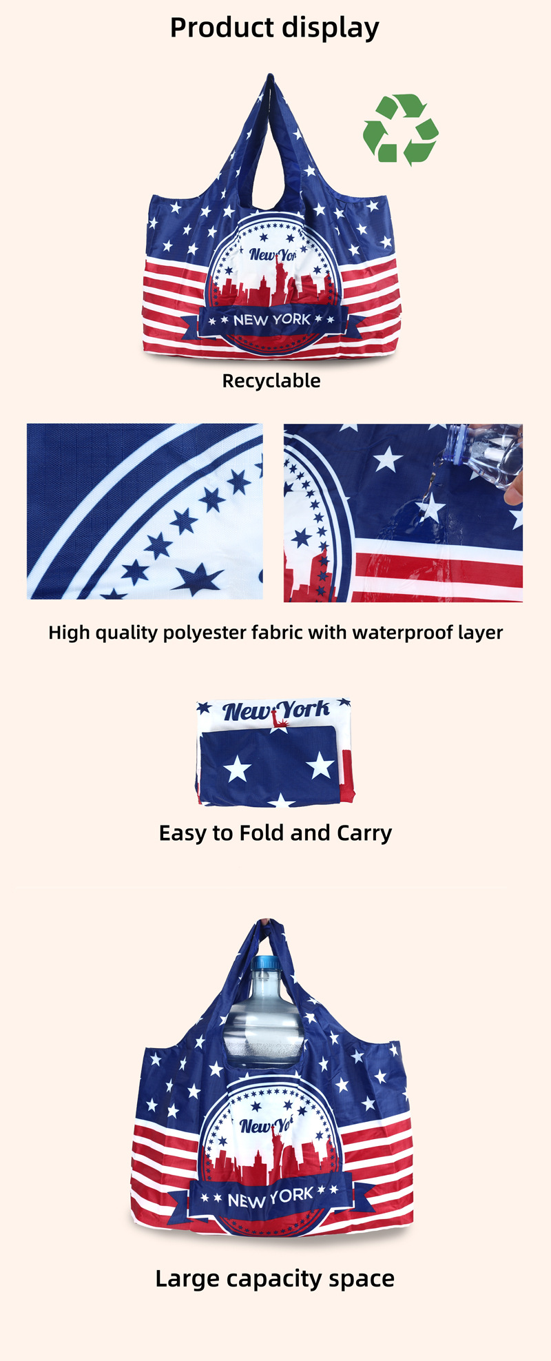 Unisex Vintage Style National Flag Polyester Shopping Bags display picture 2