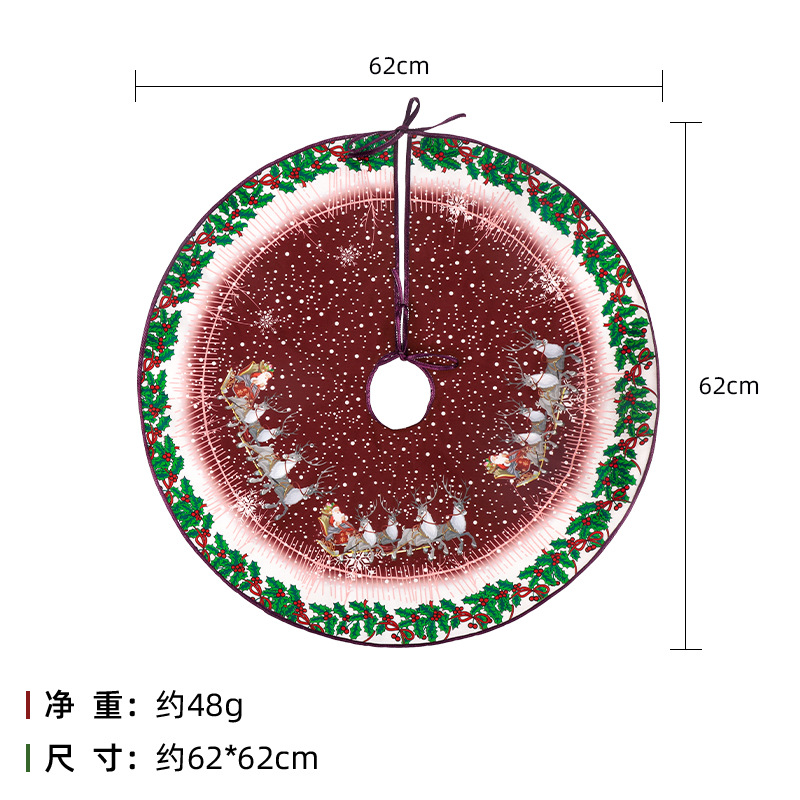 2022 transfronterizo nuevo árbol de Navidad falda creativa exquisita impresión árbol inferior decoración Navidad suministros decoraciones al por mayor