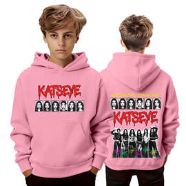 跨境亚马逊独立站2026儿童爆款休闲2D印花圆领套头连帽衫加绒卫衣