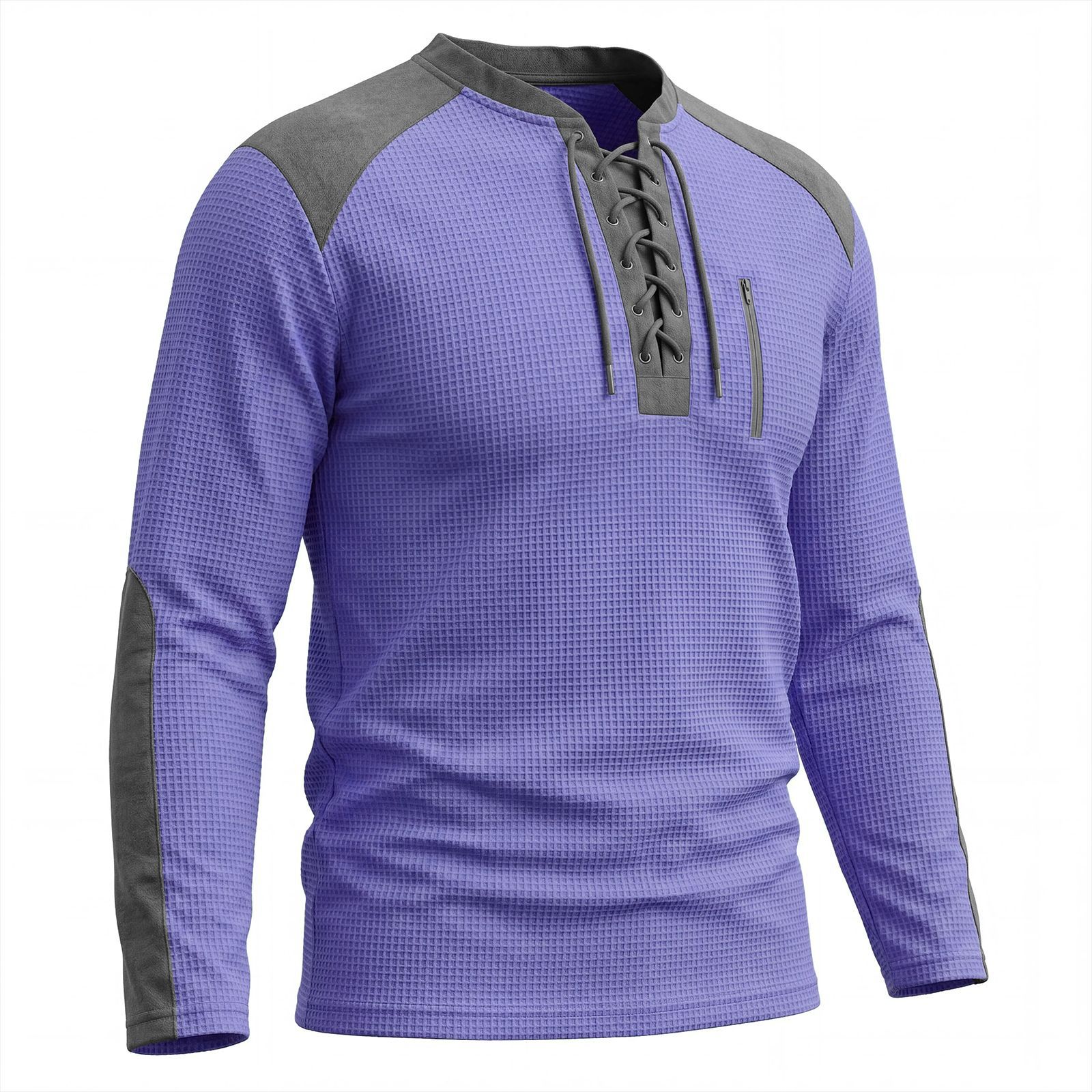 Europa y Estados Unidos transfronterizos hombres primavera y otoño correa chaqueta de color waffle manga larga ocio comercio exterior deporte chaqueta transpirable
