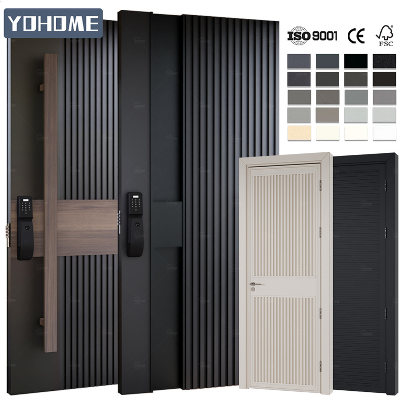 Foshan Factory Cross-Border Customized American Cast Aluminum Entrance Door Hotel House Door Outdoor Front Door Anti-Theft Off-Axis Door