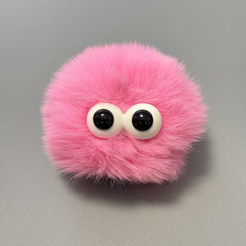 Auto Parts and Accessories: Diàndòngchē Car Helmet Decor - plush-big-eye-1-pc-peach