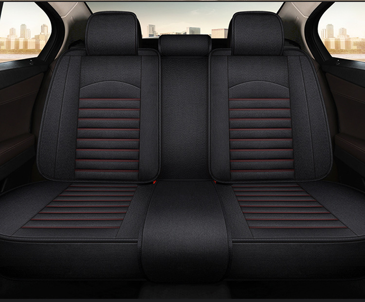 Summer New Fully Surrounded Car Special Seat Cushion Linen Car Cushion Five-Seater Universal Seat Cover Linen Breathable Seat Cushion