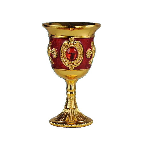 European-style metal, one or two wine glasses, white wine, a sip, high-footed cups, household creative alloy, wedding high-end retro