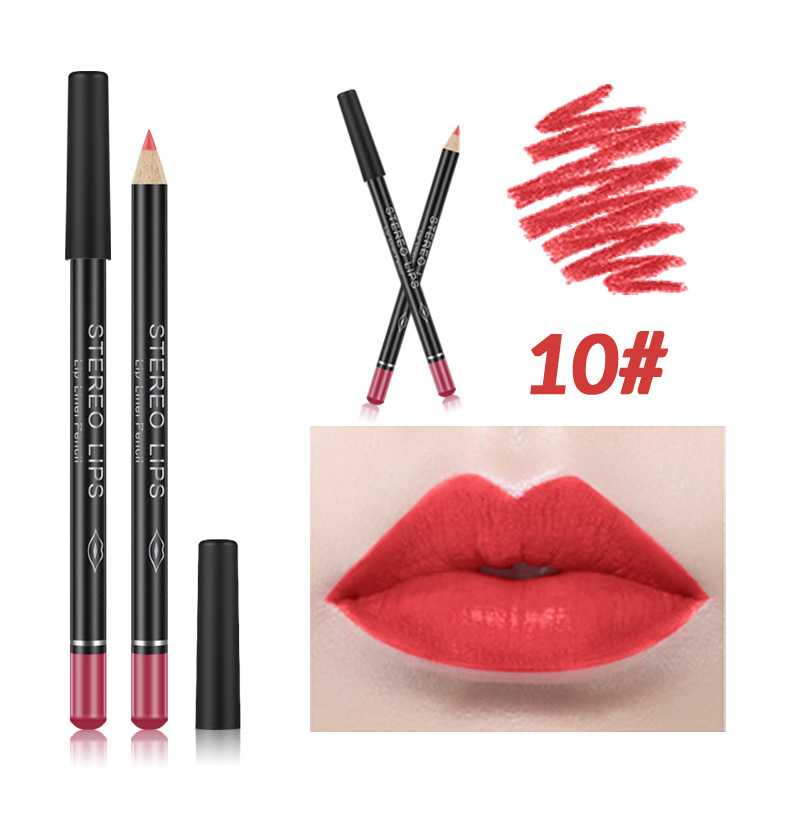 VIBELY European and American export matte non-stick cup lip liner lipstick 12-color line lip liner makeup cross-border wholesale undefined