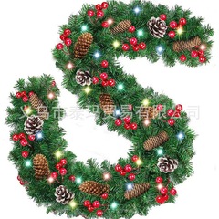 クロスボーダー热い贩売グリーンpvcクリスマスの装饰籐ストリップホテルモールバードア挂け装饰クリスマス暗号化籐ストリップ