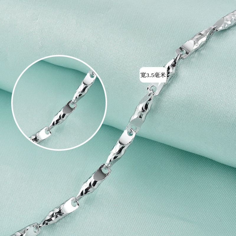 Nuevo collar de moda minimalista transfronterizo japonés y coreano s925 plata pulida 3.5 collar de semillas de melón D