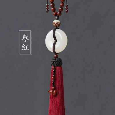 Car hanging High-end Jade Car Pendant Car - maroon-red