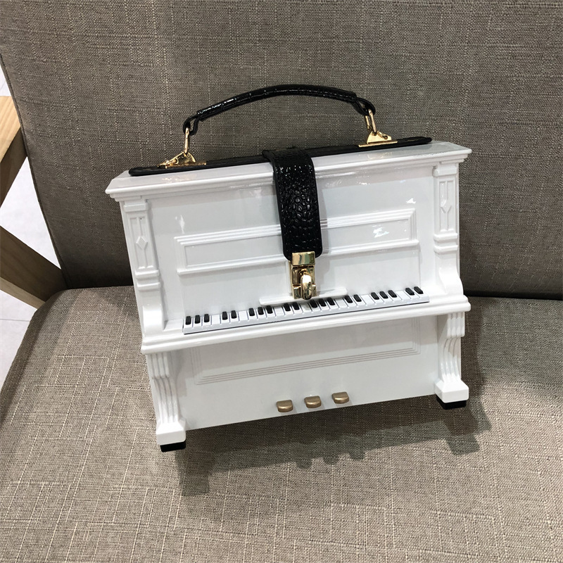 2024 New Cross-Border Women's Piano Bag Acrylic Box Bag Shoulder Crossbody Structured Small Square Bag - Thumbnail 2