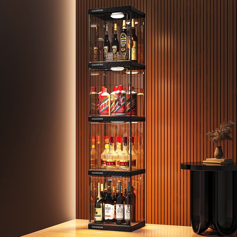 Wine Cabinet Storage Rack Home Dormitory Wine Cabinet Office Mini Display Rack Bar Small Transparent Storage Cabinet