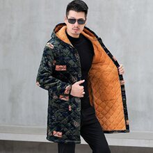 冬季棉衣男士加绒加厚罩衣中长款加肥加大防护工作服外穿上班棉袄