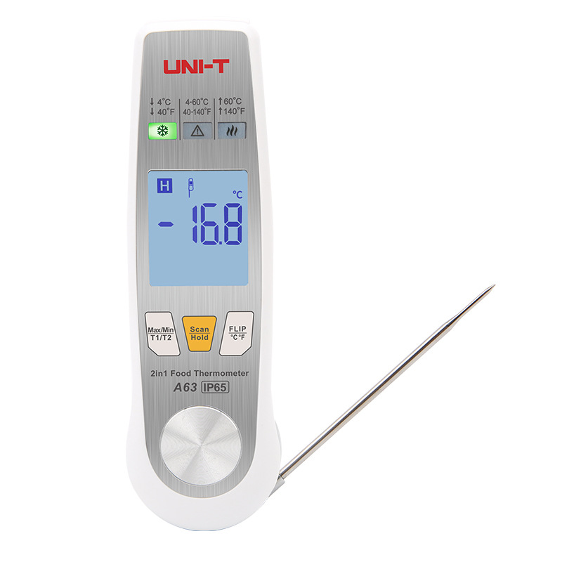 A63优利德二合一食品测温仪红外测温接触式探针超市餐饮测温仪