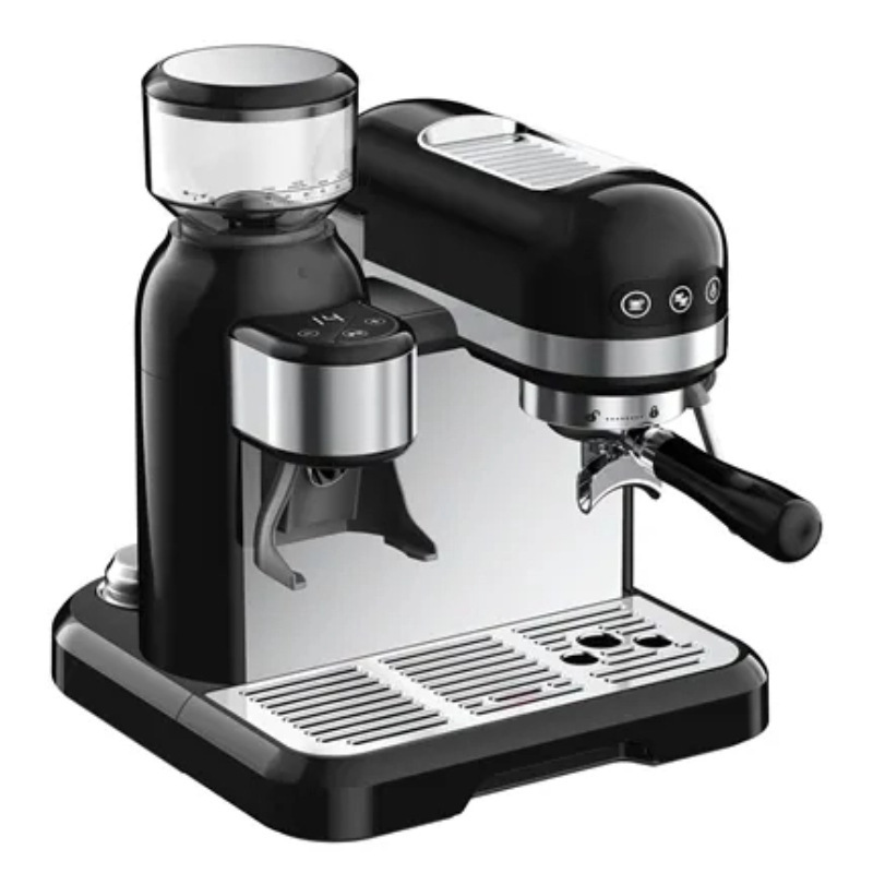 Espuma de leche de vapor doméstica semiautomática transfronteriza italiana con máquina de molienda todo en uno con máquina de molienda de frijol Latte Espresso Machine