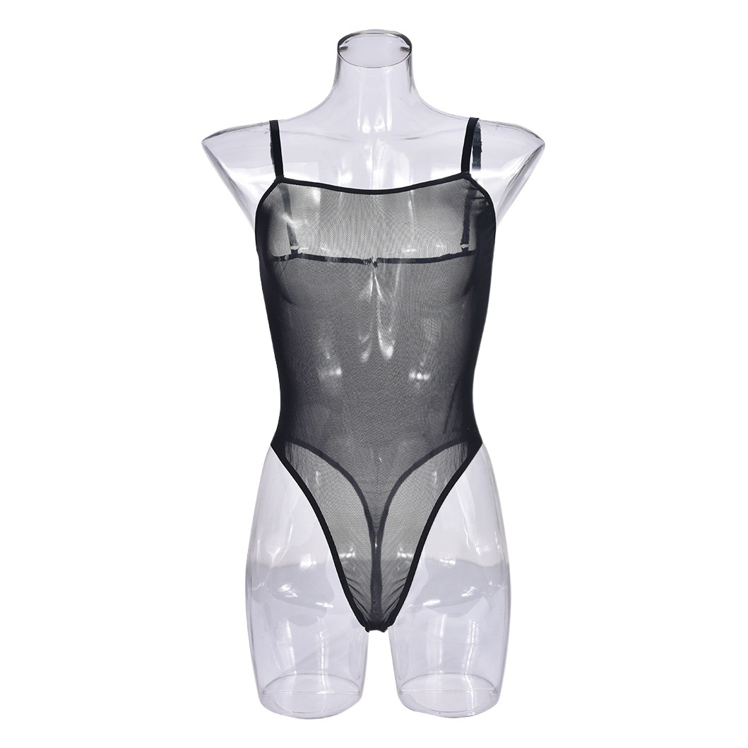 Lencería transfronteriza Comercio exterior exclusiva nueva malla transparente sexy backless tentación mono lencería sexy