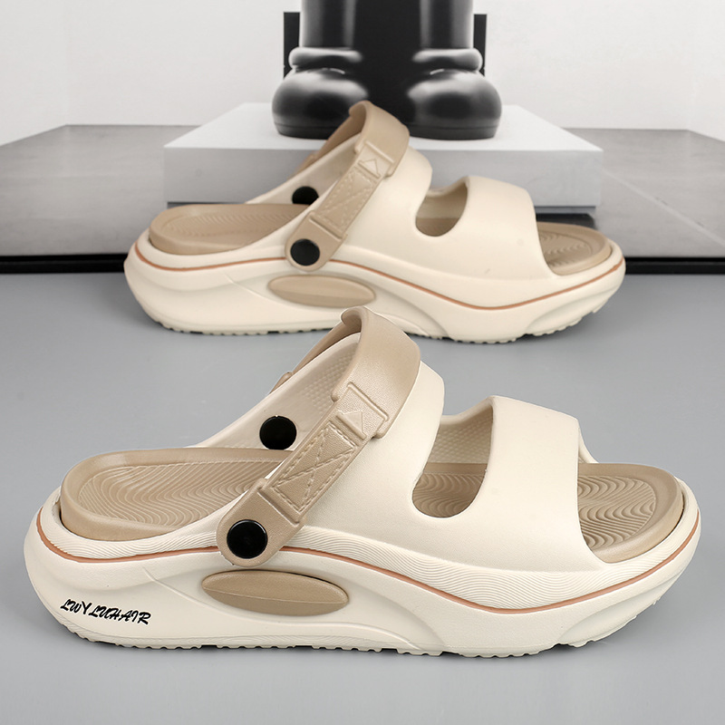 2025 verano nuevas sandalias y pantuflas de moda para hombres sandalias exteriores suelas gruesas antideslizantes y resistentes al desgaste zapatos de playa casuales